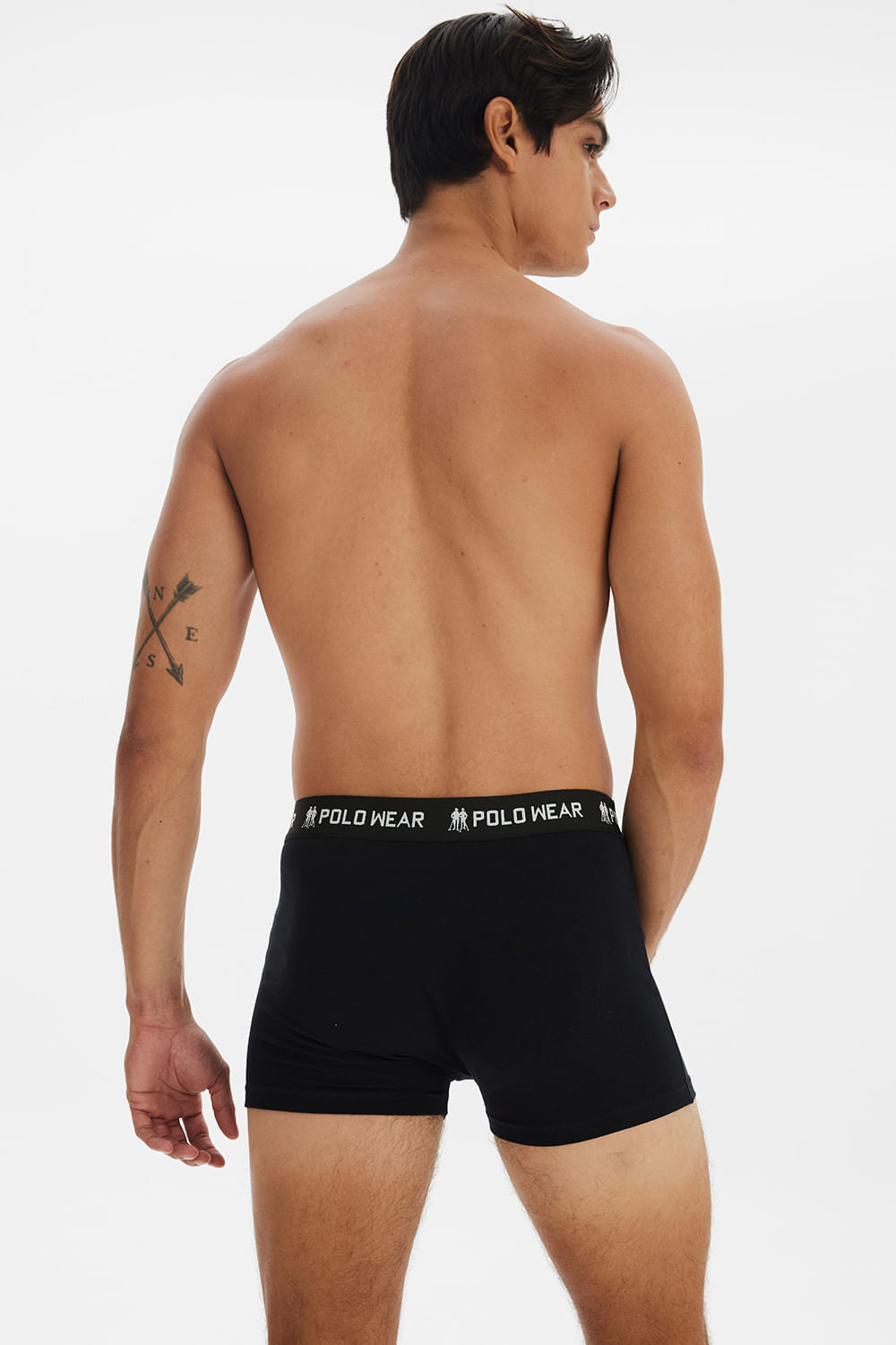 Kit 6 Cuecas Boxer Algodão Polo Wear Preto