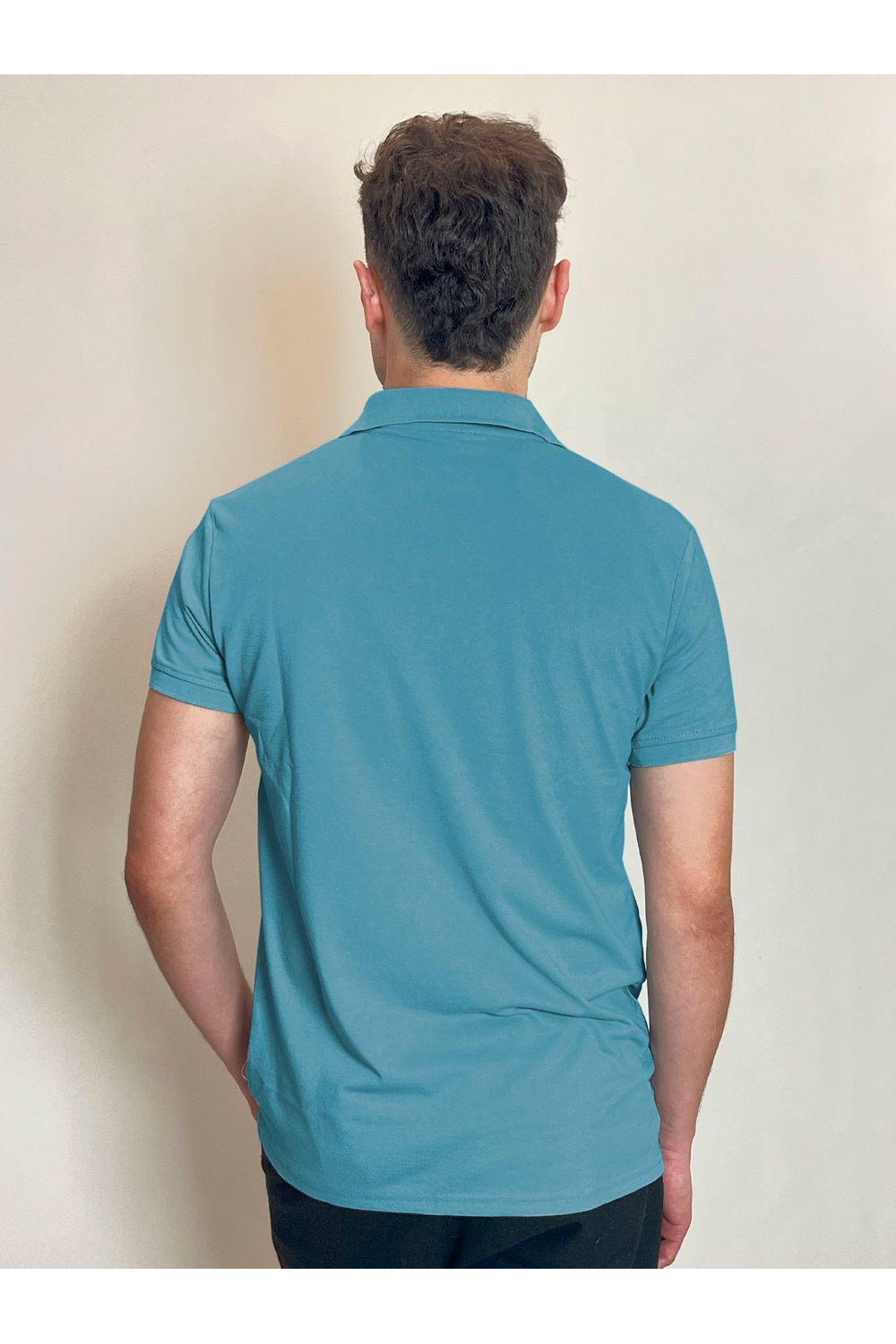 Polo Piquet Masculina Básica Manga Curta Polo Wear Azul Médio