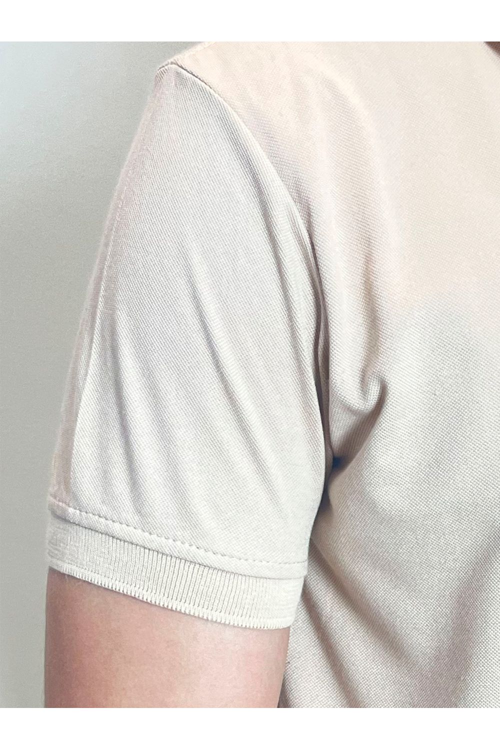 Polo Masculina Piquet Básica Com Botões Polo Wear Bege Médio