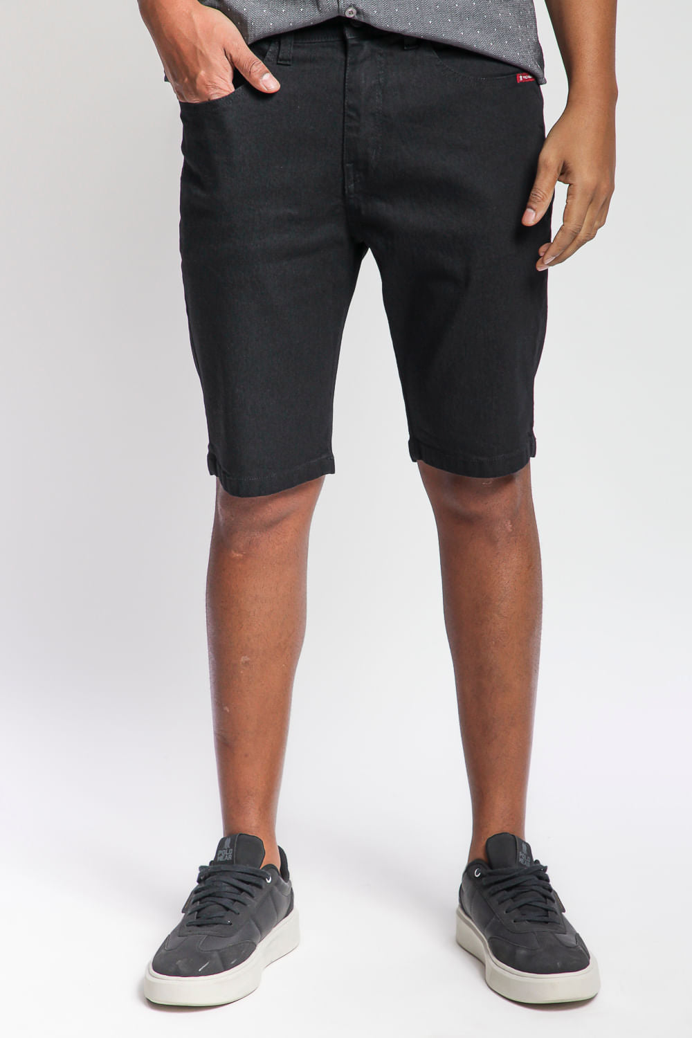 Bermuda Jeans Masculina Básica Polo Wear Preto