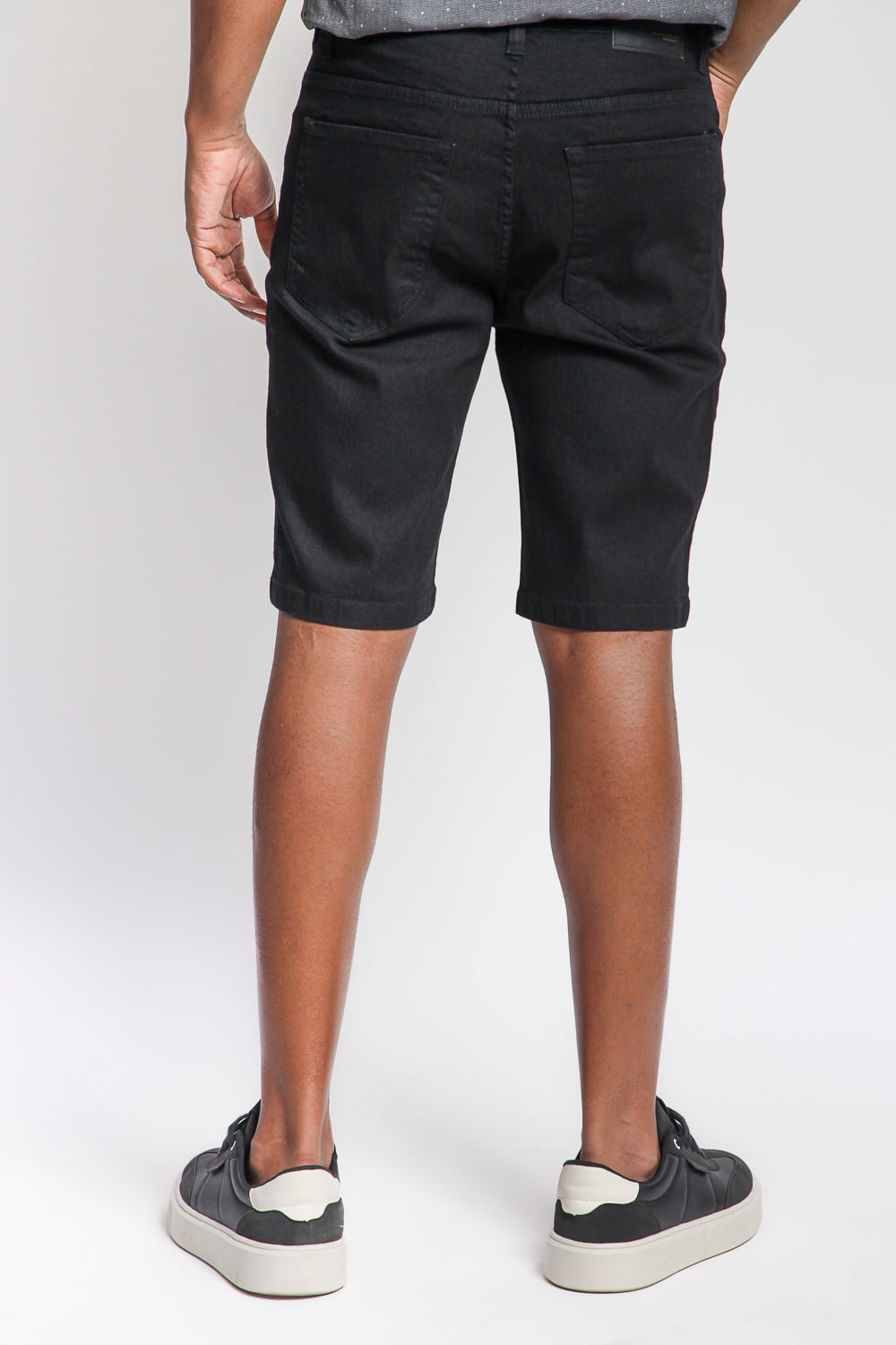 Bermuda Jeans Masculina Básica Polo Wear Preto