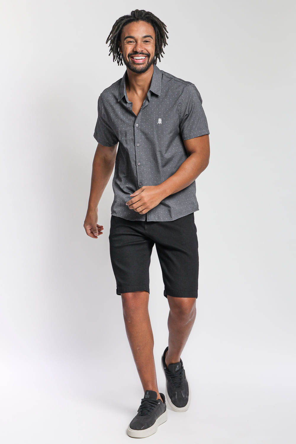 Bermuda Jeans Masculina Básica Polo Wear Preto