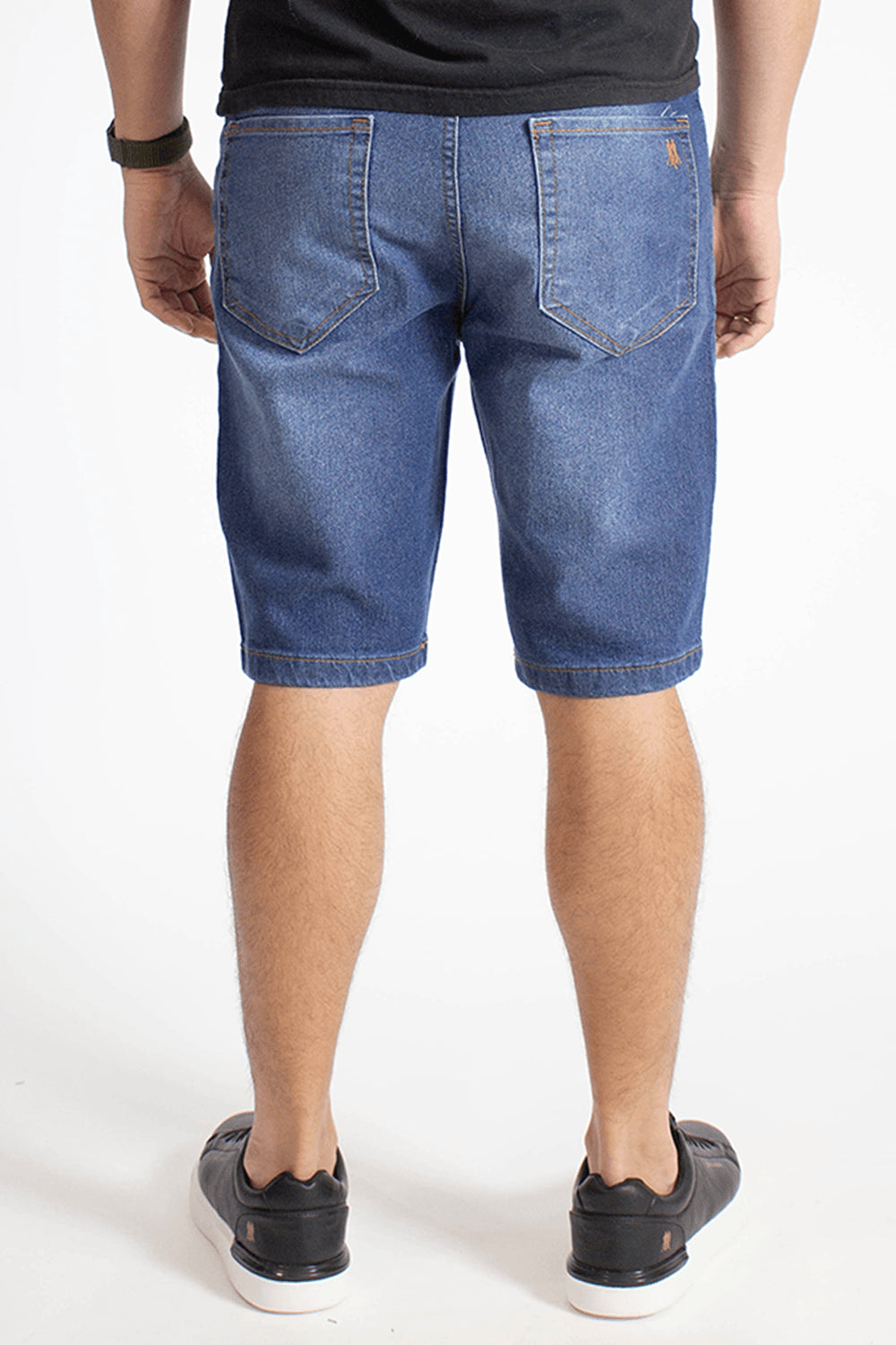 Bermuda Jeans Masculina Blue Básica Polo Wear Jeans Escuro
