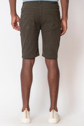 Bermuda Masculina Sarja Slim Angeles Polo Wear Verde Escuro