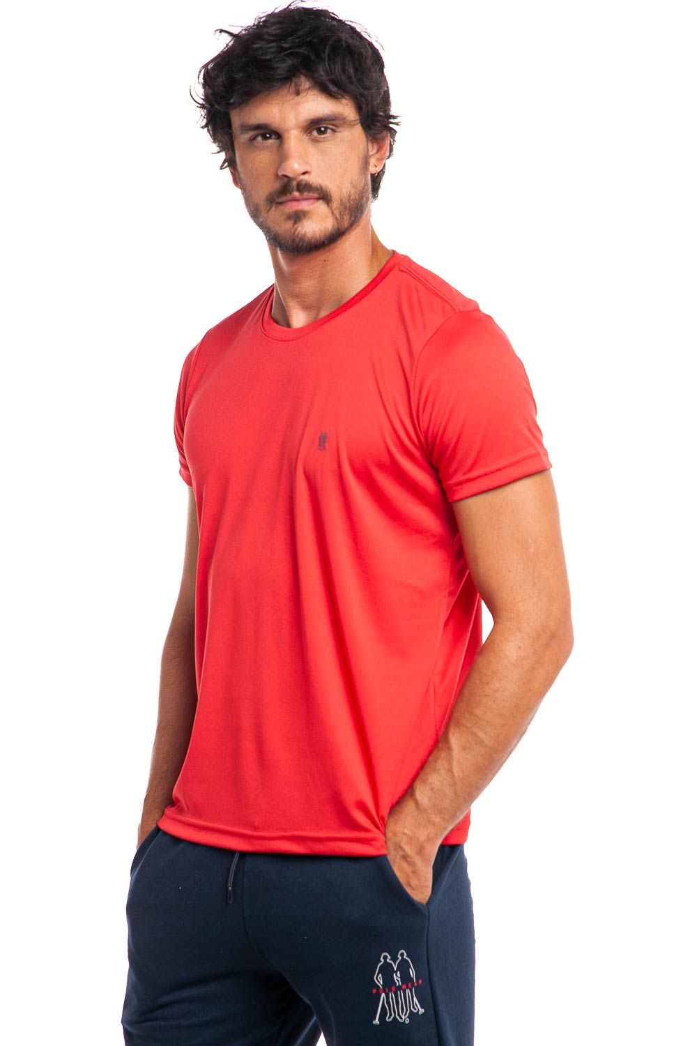 Camiseta Masculina Pw Sports Lisa Polo Wear Vermelho Médio