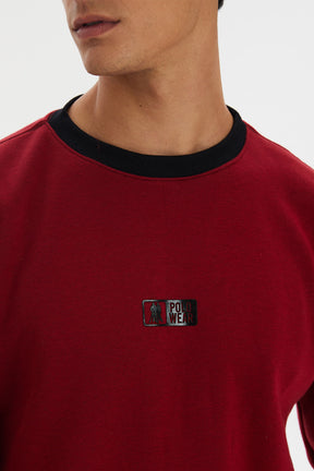 Blusa Moletom Masculina Gola Careca Polo Wear Vermelho Médio