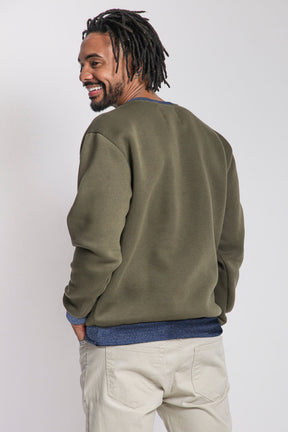 Blusa Moletom Masculina Gola Careca Polo Wear Verde Escuro