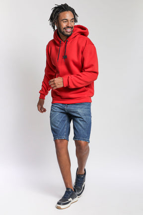 Blusa Moletom Masculina Canguru Logo Polo Wear Vermelho Médio