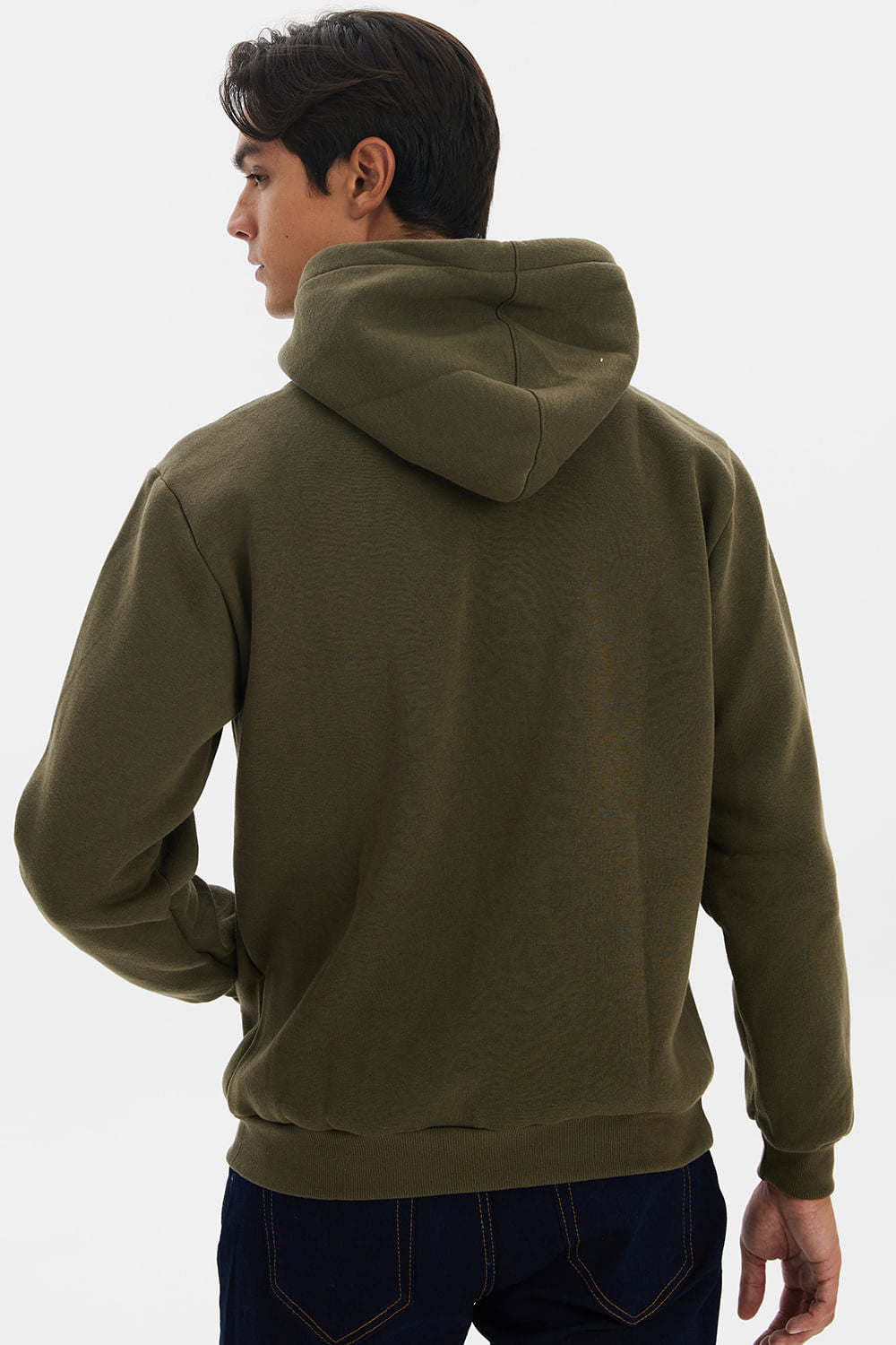 Blusa Moletom Masculina Canguru Fechado Polo Wear Verde Escuro