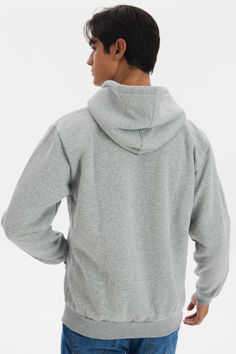 Blusa Moletom Masculina Canguru Fechado Polo Wear Mescla Médio