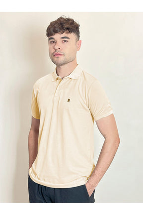 Polo Masculina Piquet Básica Com Botões Polo Wear Bege Claro