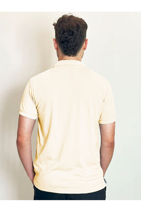 Polo Masculina Piquet Básica Com Botões Polo Wear Bege Claro