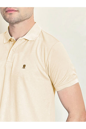 Polo Masculina Piquet Básica Com Botões Polo Wear Bege Claro