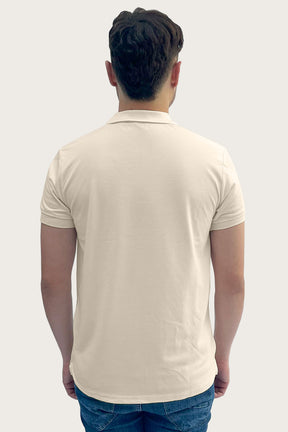 Polo Masculina Piquet Básica Com Botões Polo Wear Bege Médio