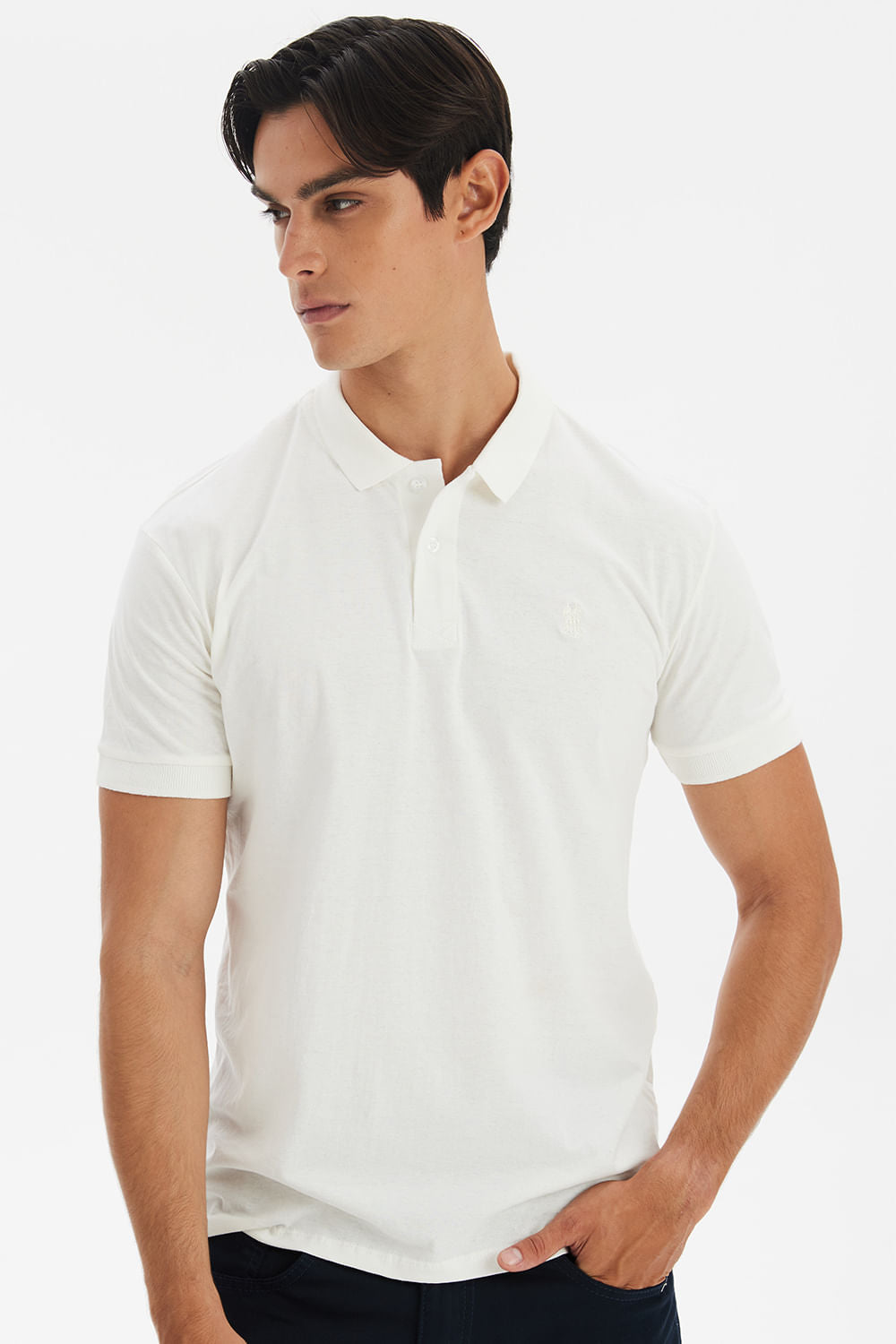Polo Masculina Meia Malha Polo Wear Branco