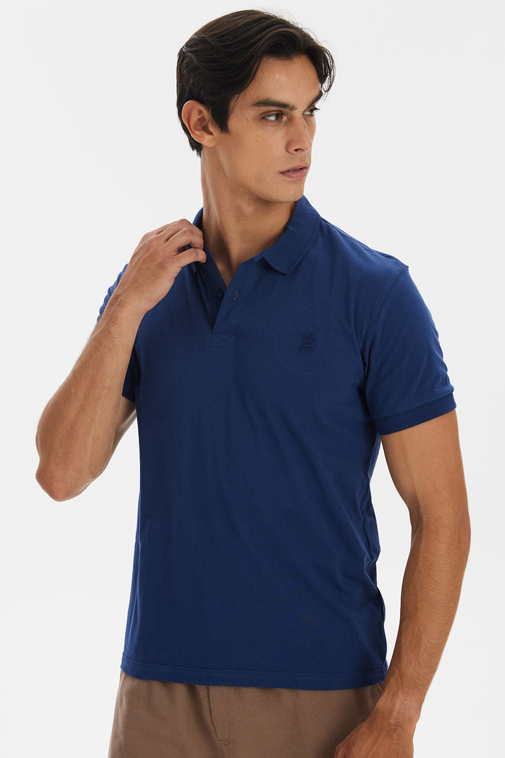 Polo Masculina Meia Malha Polo Wear Azul Escuro