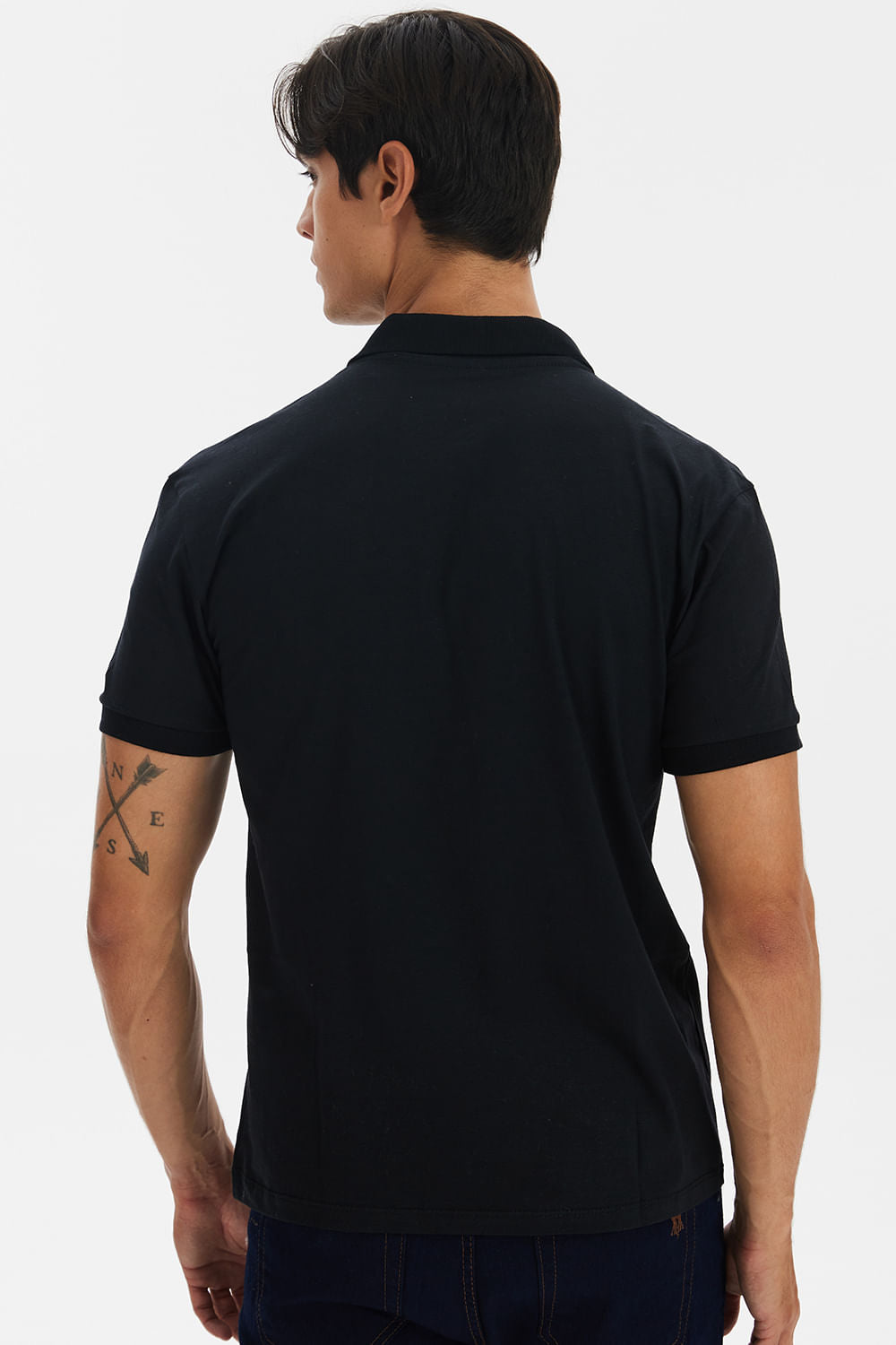Polo Masculina Meia Malha Polo Wear Preto