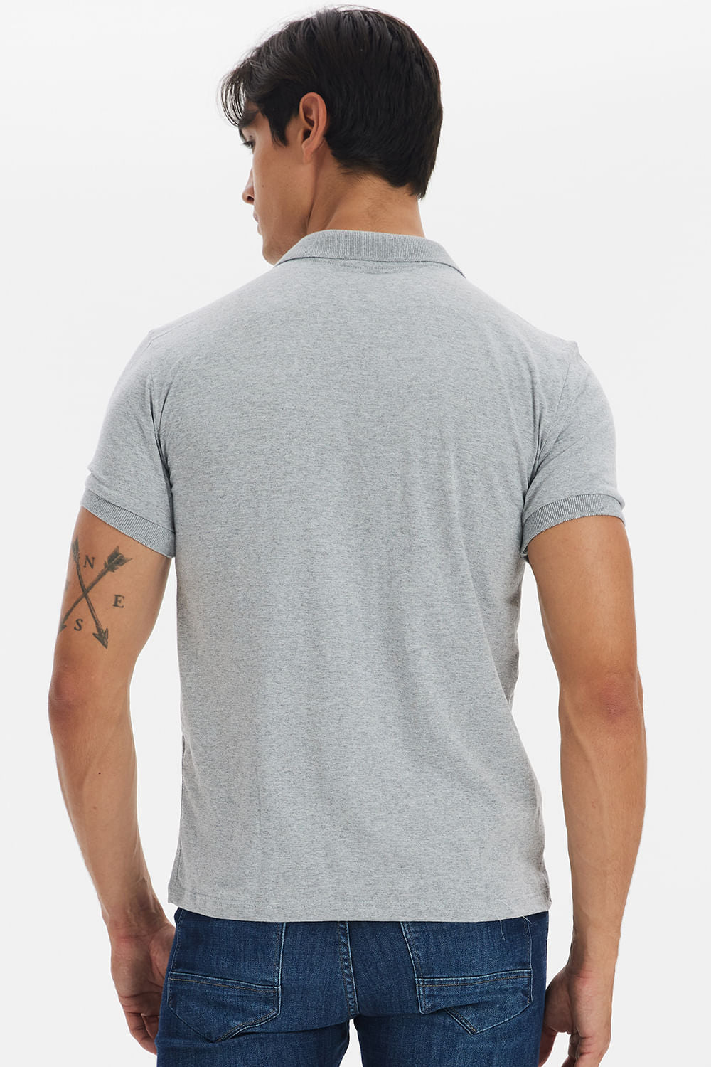 Polo Masculina Meia Malha Polo Wear Mescla Claro
