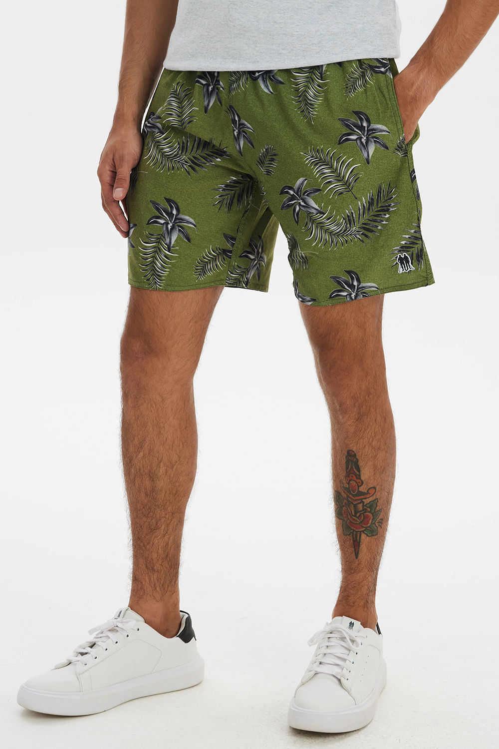 Short Vôlei Masculino Estampado Polo Wear Verde Médio