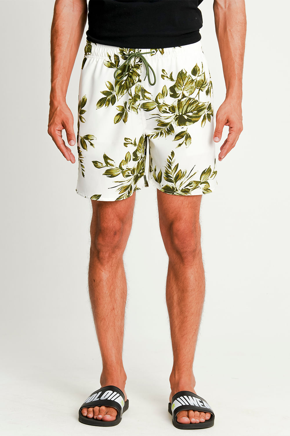 Short Vôlei Masculino Folhas Polo Wear Bege Claro