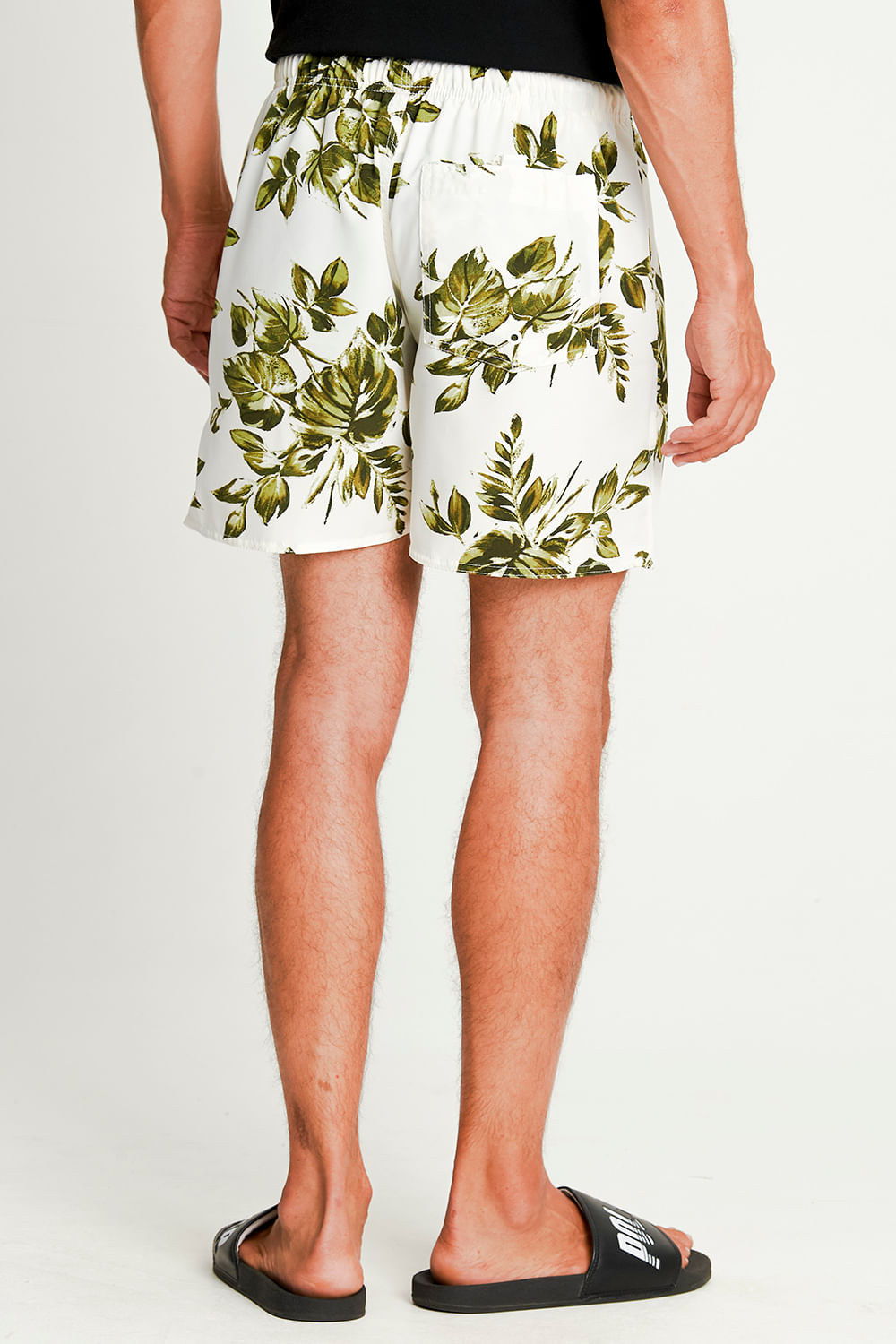 Short Vôlei Masculino Folhas Polo Wear Bege Claro