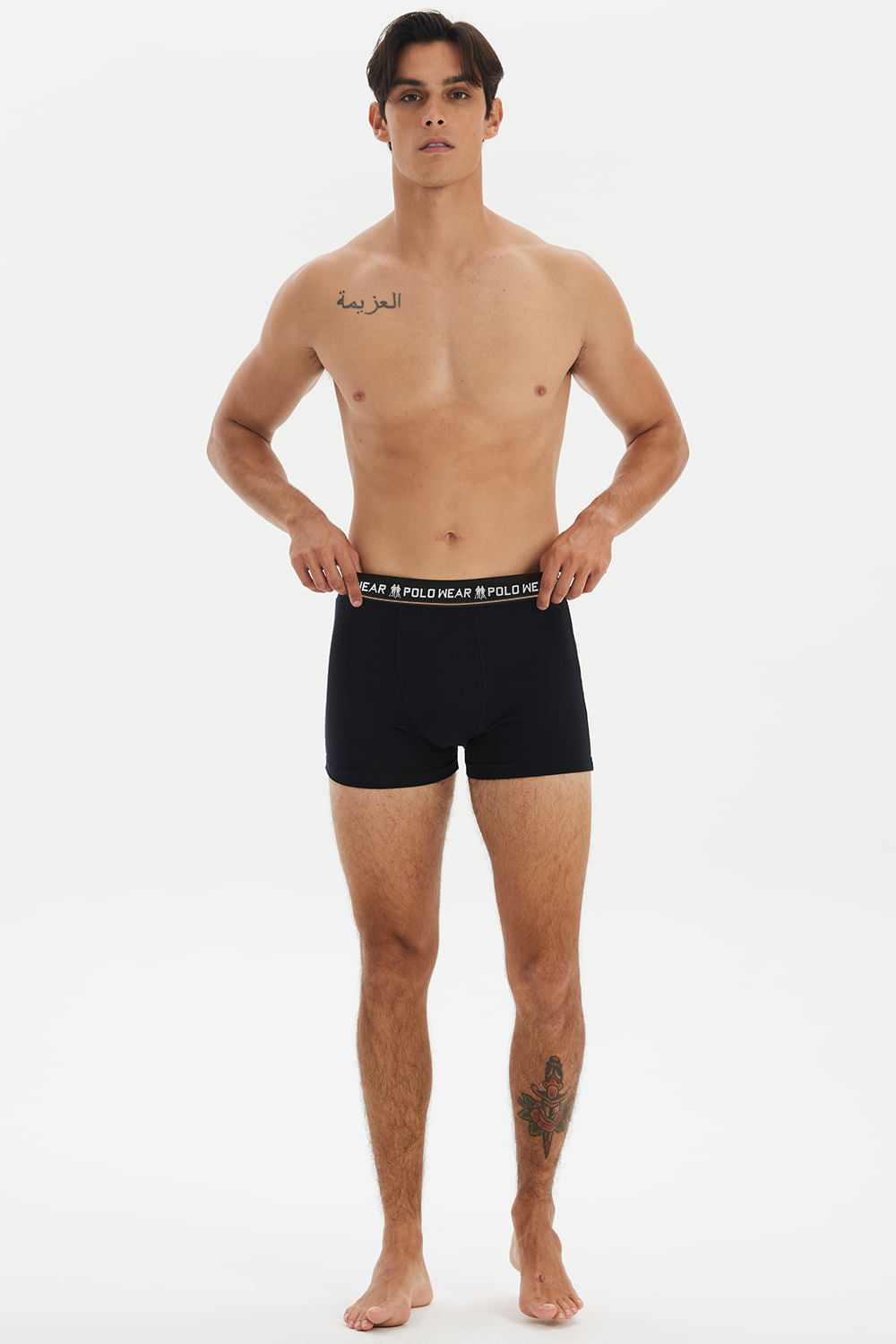 Kit 6 Cuecas Boxer Algodão Lisa Polo Wear Sortido