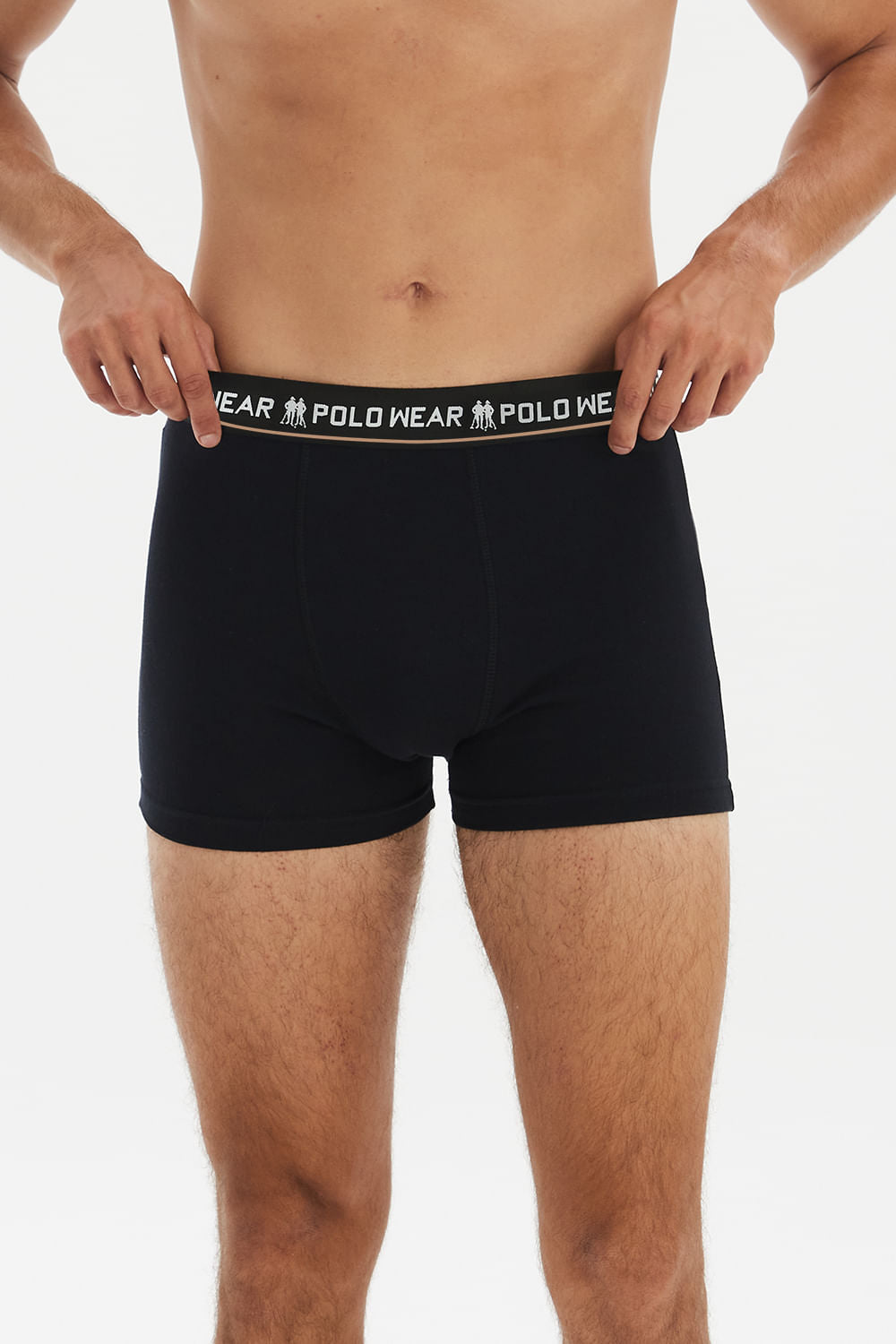 Kit 6 Cuecas Boxer Algodão Lisa Polo Wear Sortido