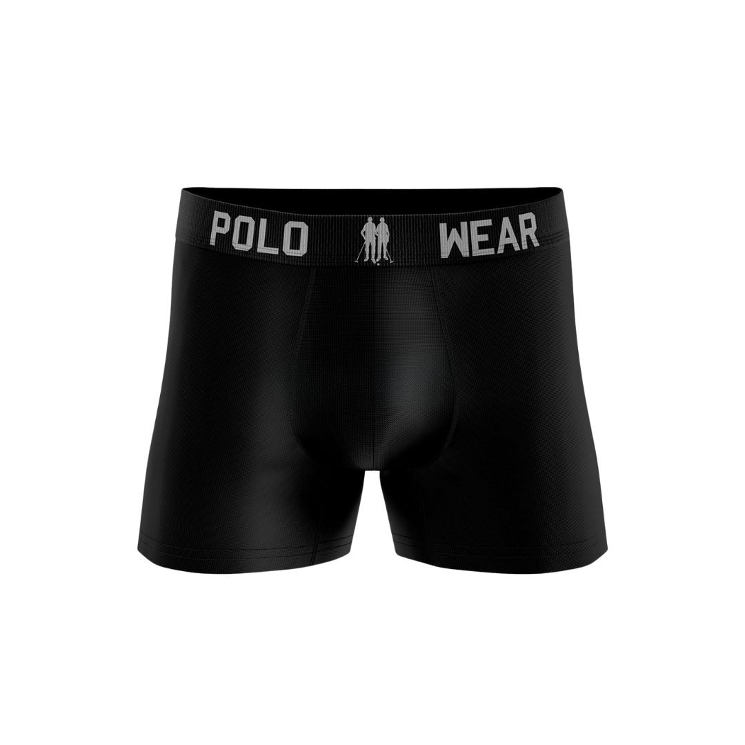 Kit 4 Cuecas Boxer Algodão Premium Polo Wear Preto