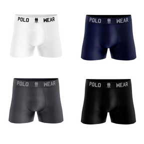 Kit 4 Cuecas Boxer Algodão Premium Polo Wear Sortidos