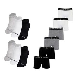 Kit 6 Cuecas Boxer + 6 Pares de Meias - Sortidos