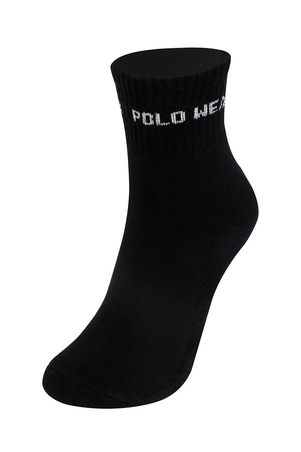 Kit 6 Meias Atoalhadas Cano Curto Masculinas Polo Wear Preto