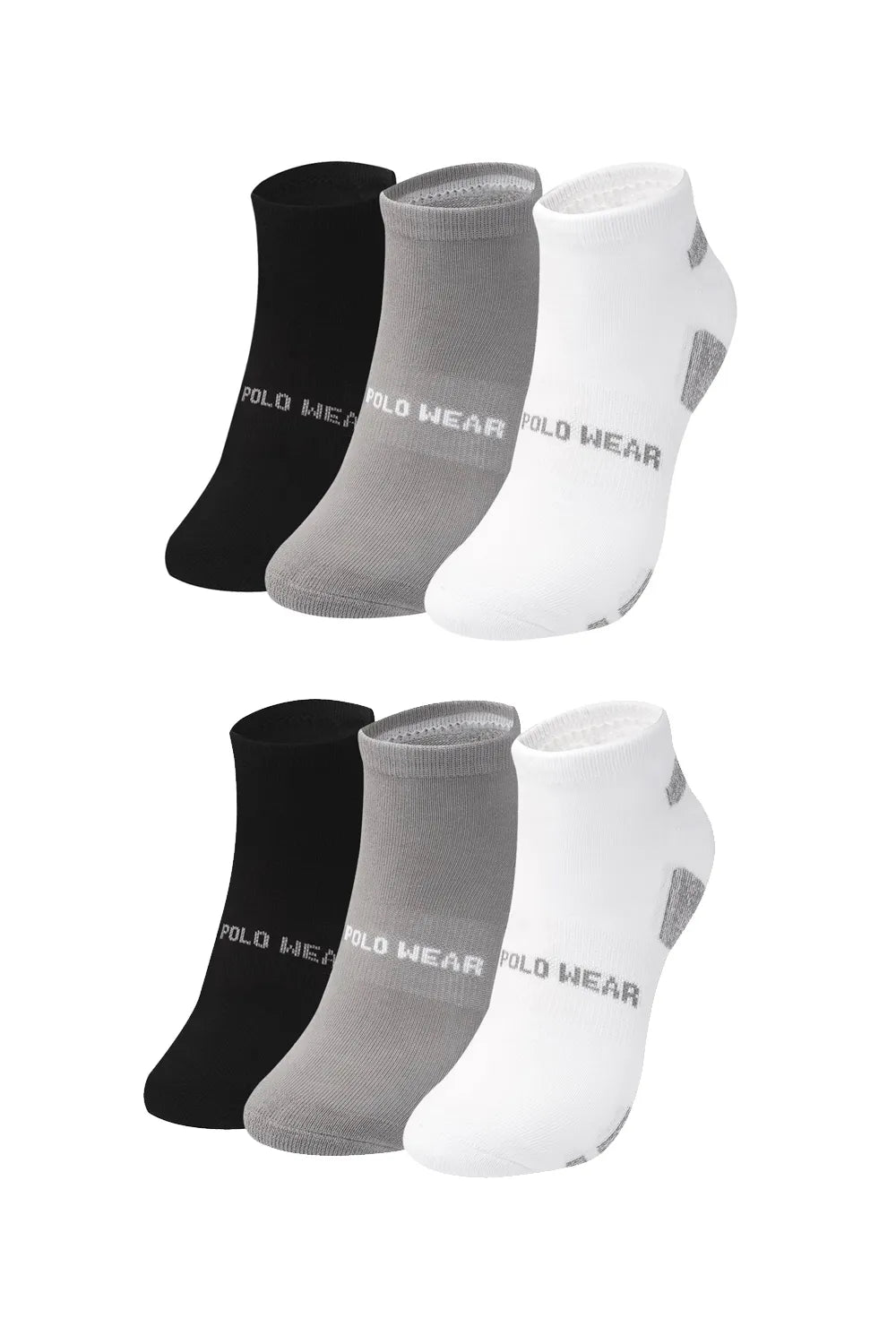 Kit 6 Pares de Meias Cano Curto Atoalhada Polo Wear Sortido